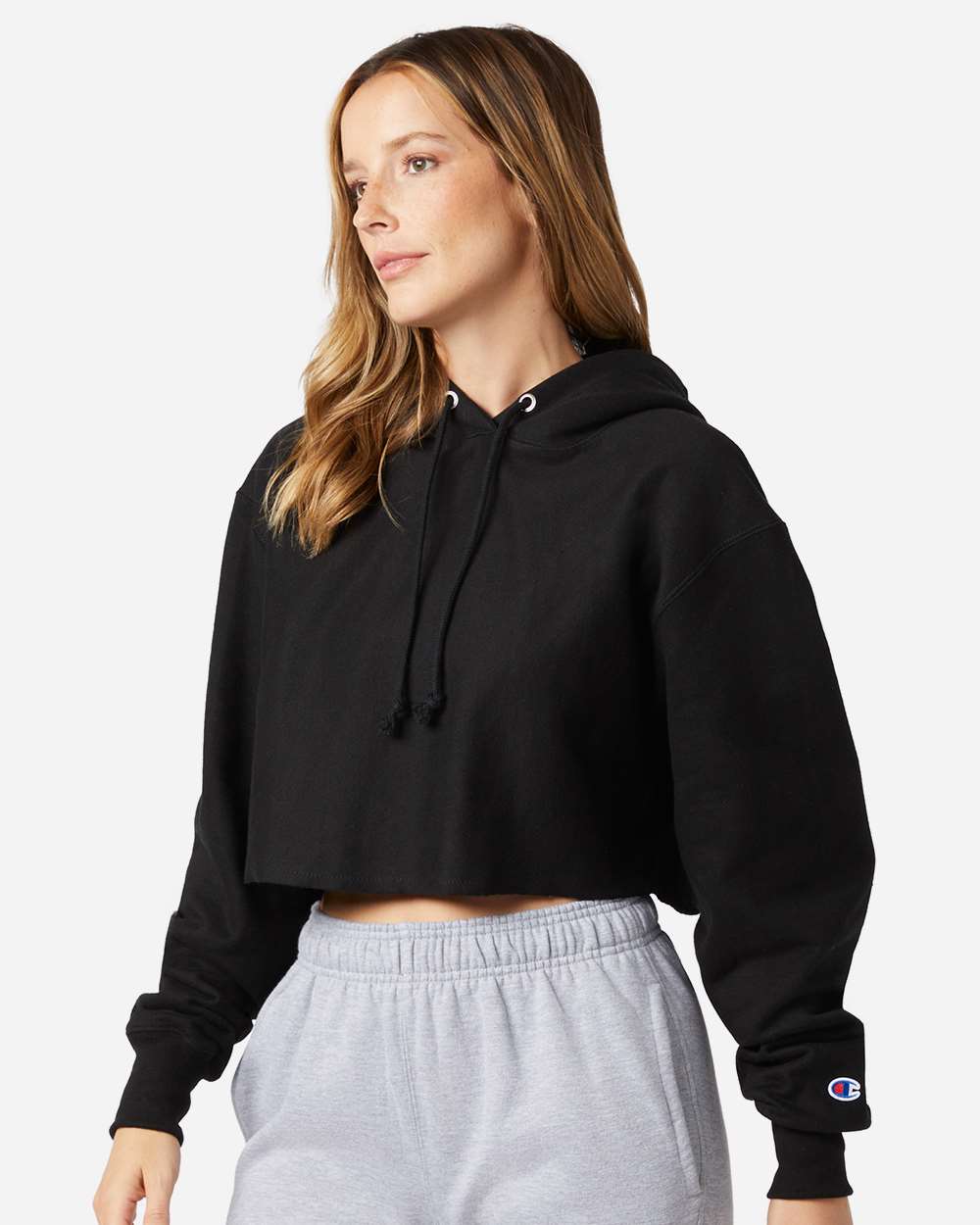 Women's Reverse Weave® Hooded Cropped Sweatshirt | RW01W