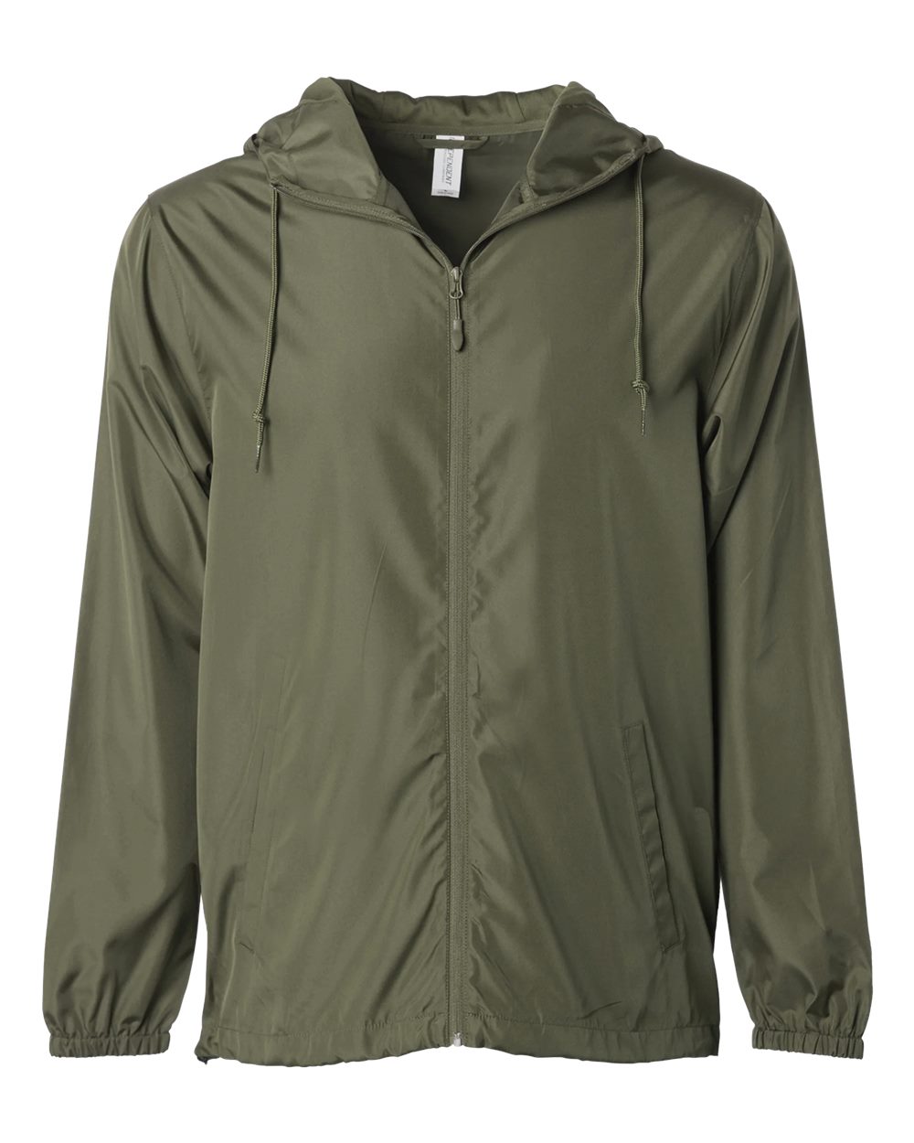 Independent Trading Co. EXP54LWZ Men's Lightweight Windbreaker Full-Zip Jacket - Army