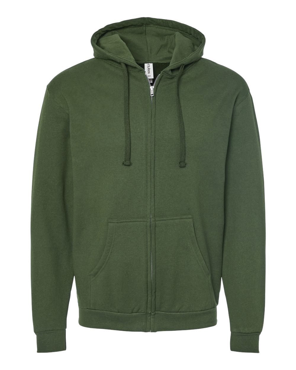 Tultex 331 Unisex Full-Zip Hooded Sweatshirt - Military Green