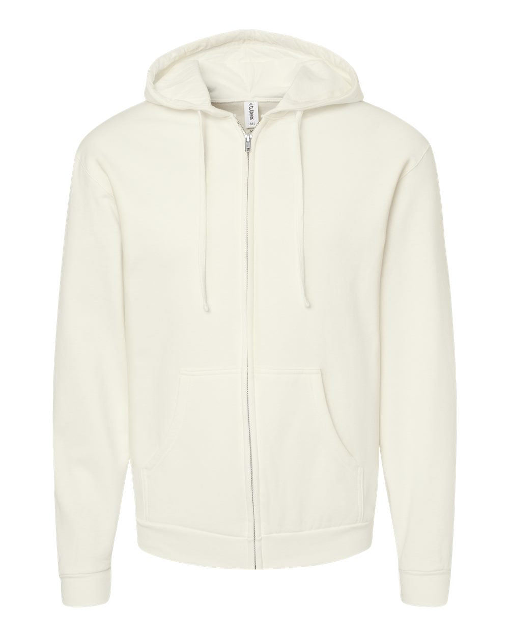 Tultex 331 Unisex Full-Zip Hooded Sweatshirt - Natural
