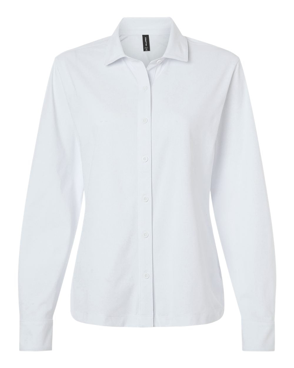 AllPro 41SPLL Women's Pro-Flex Sorona Button Down Shirt - White