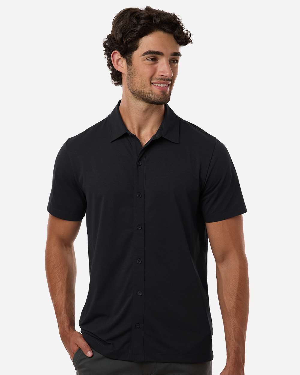Men's Pro-Flex Sorona® Button Down Short Sleeve Shirt | 41SPSS