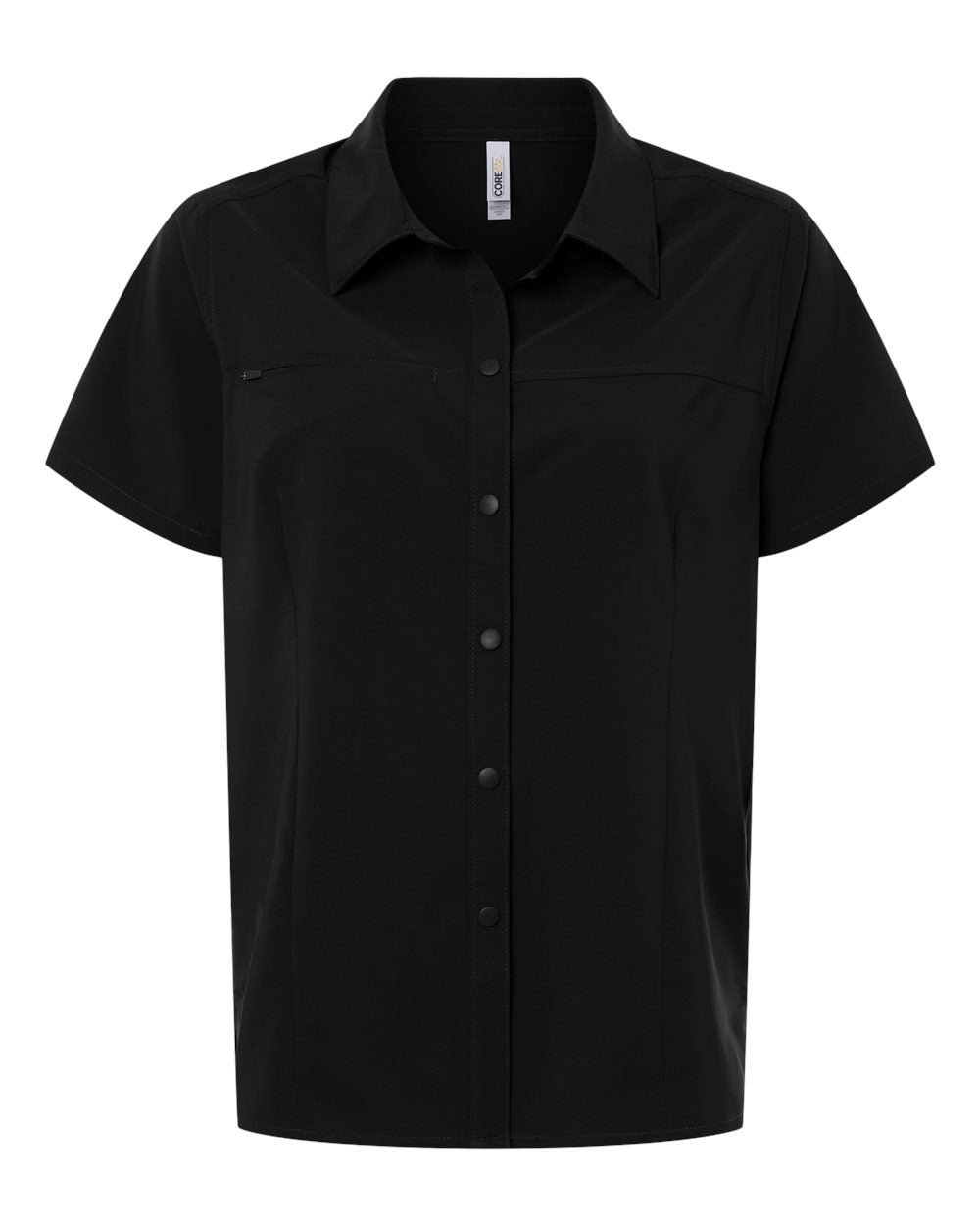 CORE365 CE520W Women's UltraUVP Shoreline Short Sleeve Staff Shirt - Black