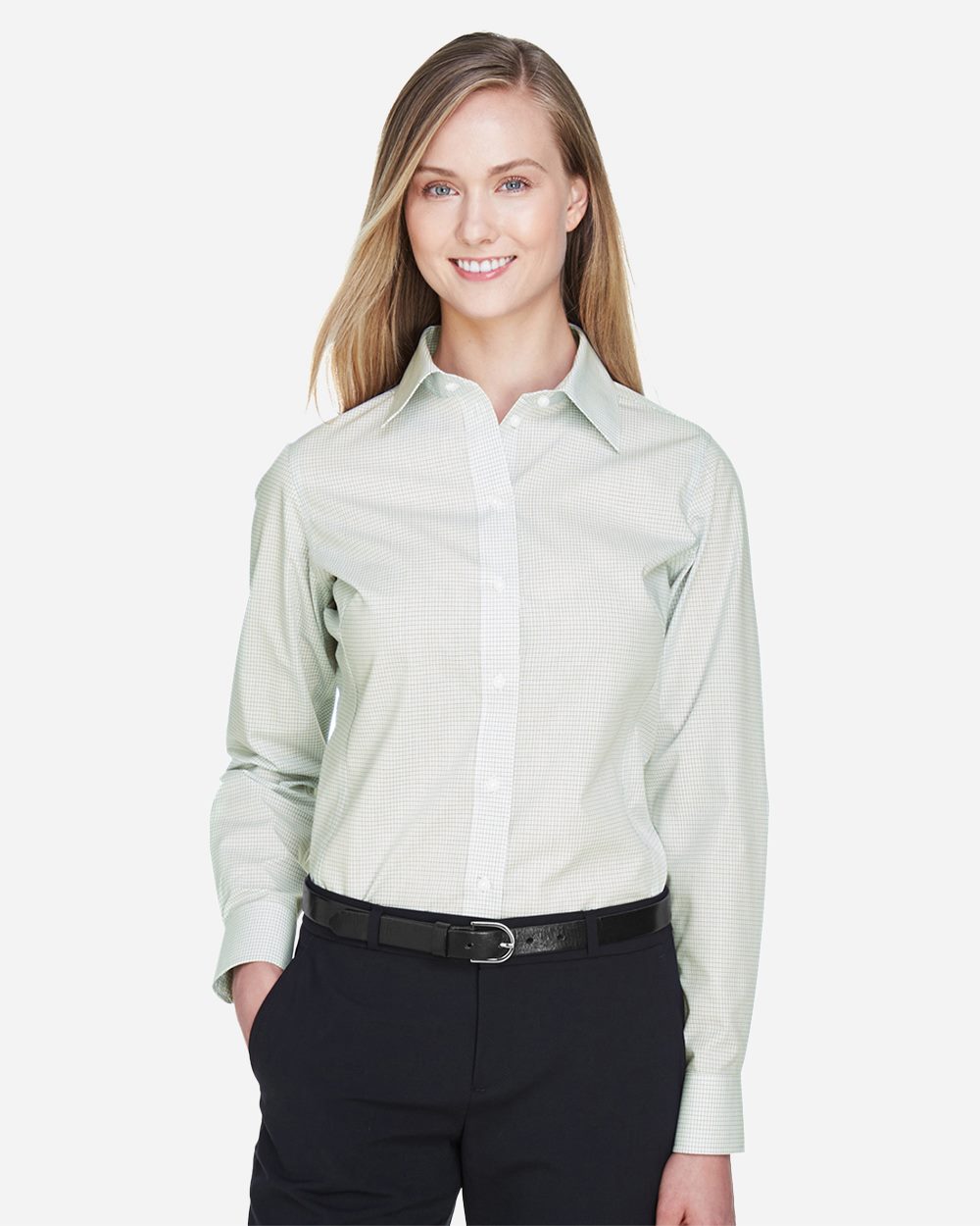 Women's Crown Collection® Micro Tattersall Woven Dress Shirt | DG510W