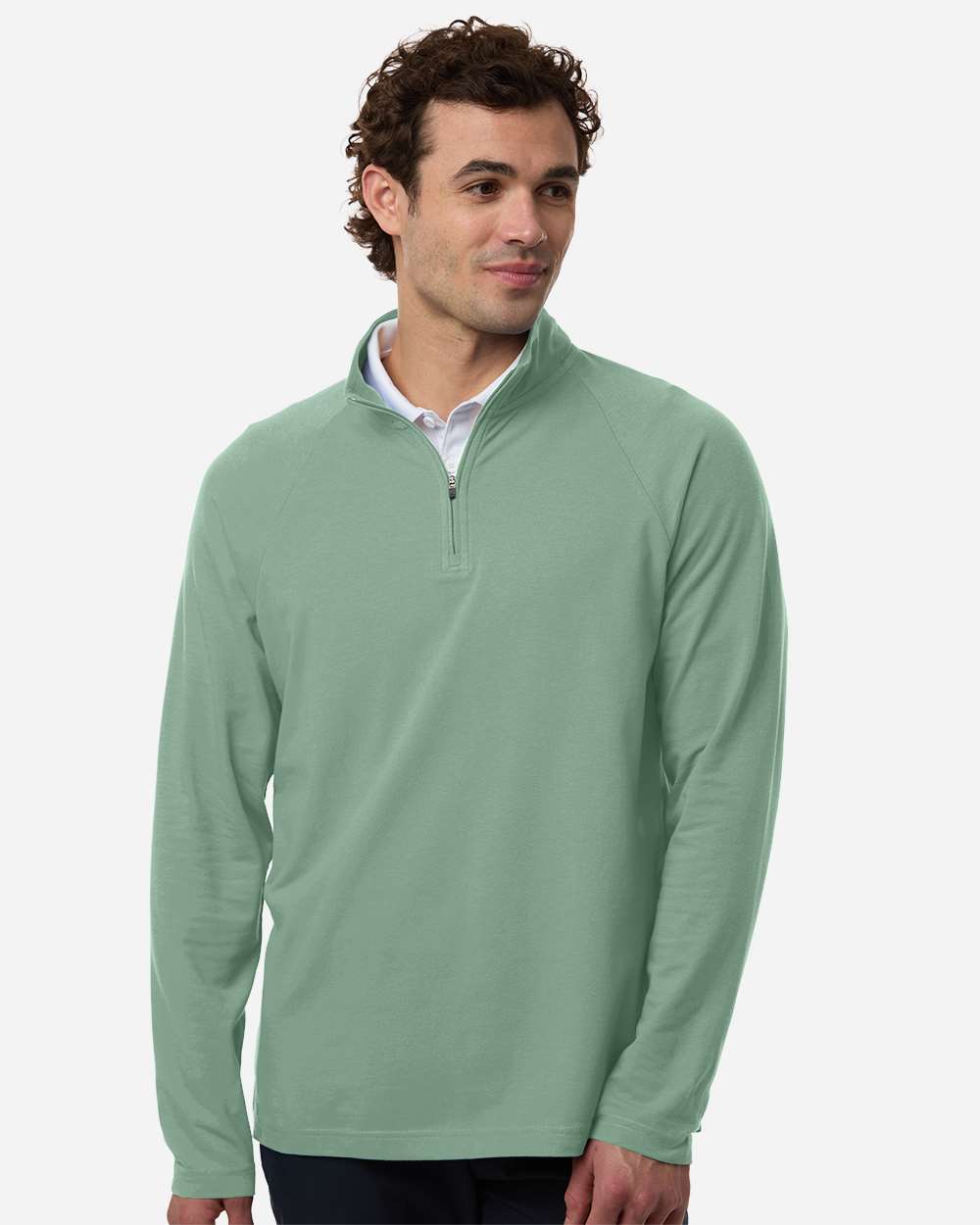 Sudadera para hombre Seaton con cremallera de cuarto y textura de guijarro | DG402