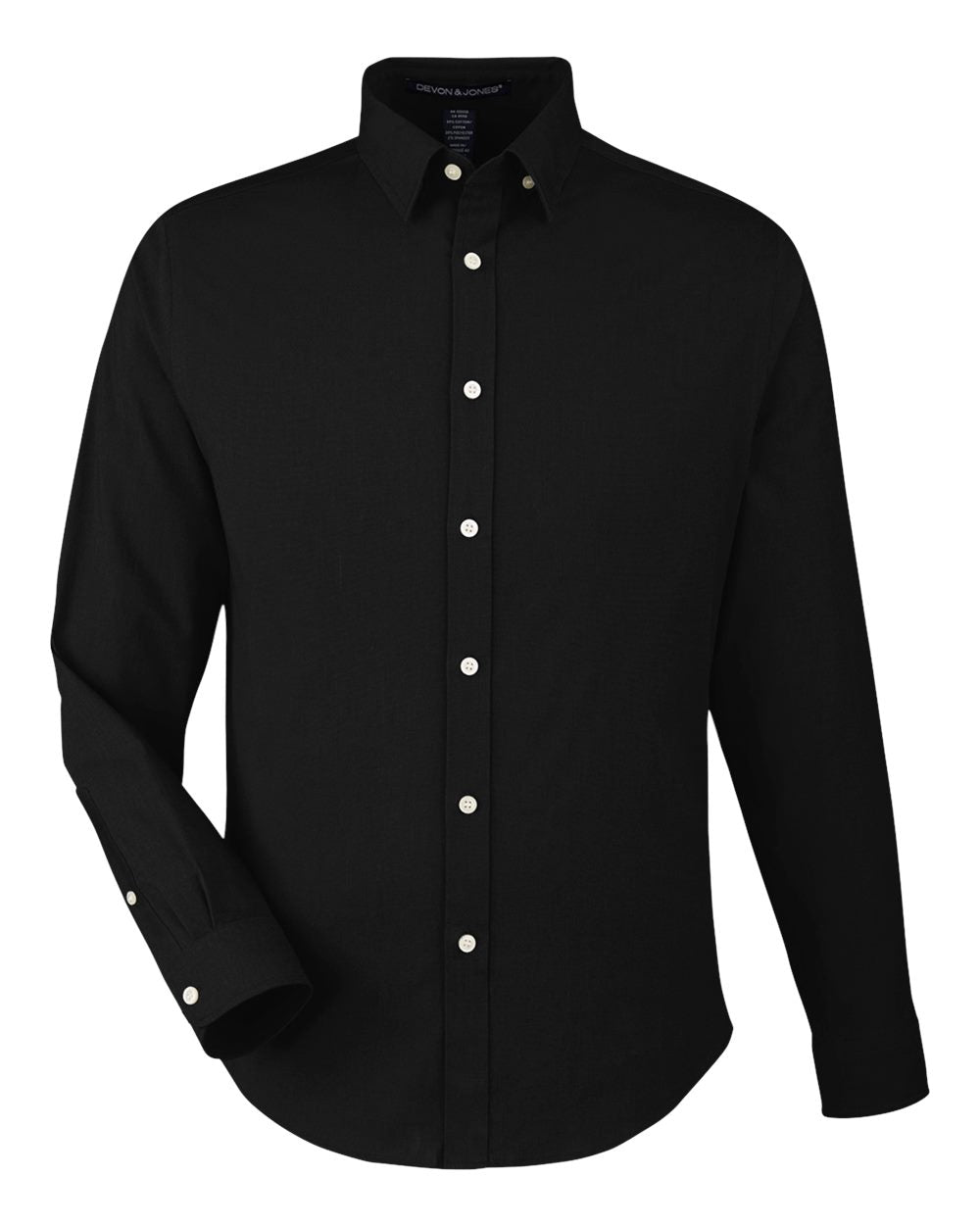 Devon & Jones DG505 Men's CrownLux Performance Spencer Poplin Dress Shirt - Black