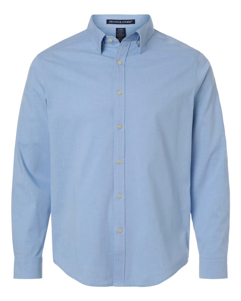 Devon & Jones DG505 Men's CrownLux Performance Spencer Poplin Dress Shirt - Light Blue Melange