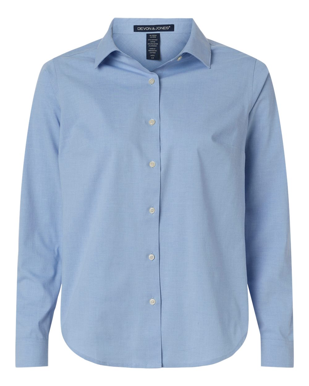 Devon & Jones DG505W Women's CrownLux Performance Spencer Poplin Dress Shirt - Light Blue Melange