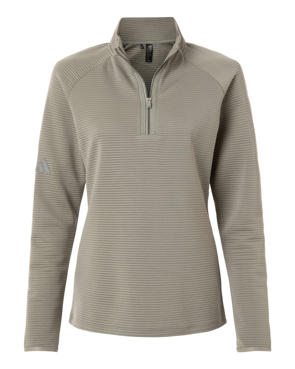 Adidas A589 Women's Spacer Quarter-Zip Pullover - Silver Pebble
