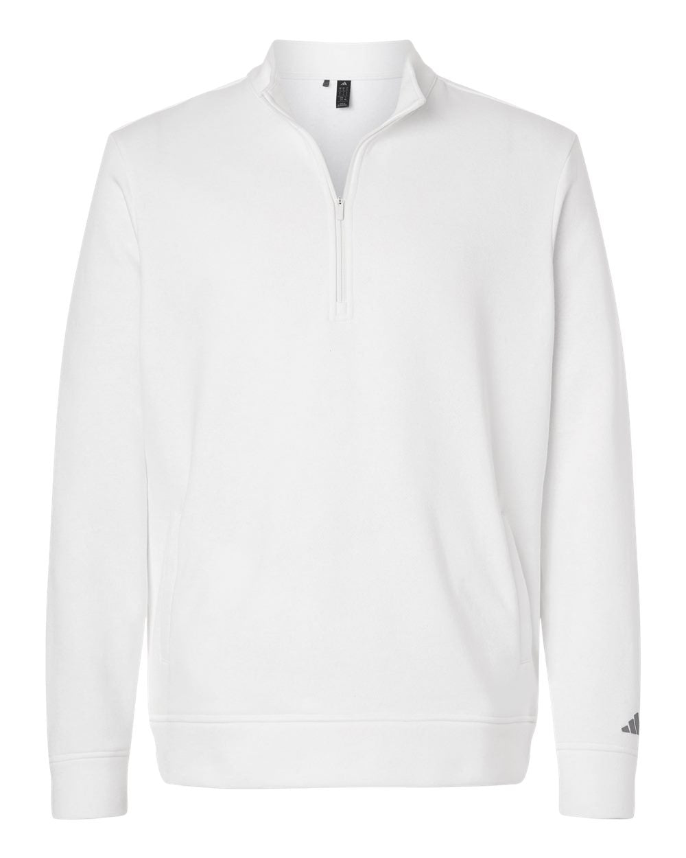 Adidas A721 Men's Elevated Fleece Quarter-Zip Pullover - Core White