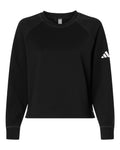 Adidas A1014 Women's Beyond Side-Snap Crewneck Sweatshirt - Black