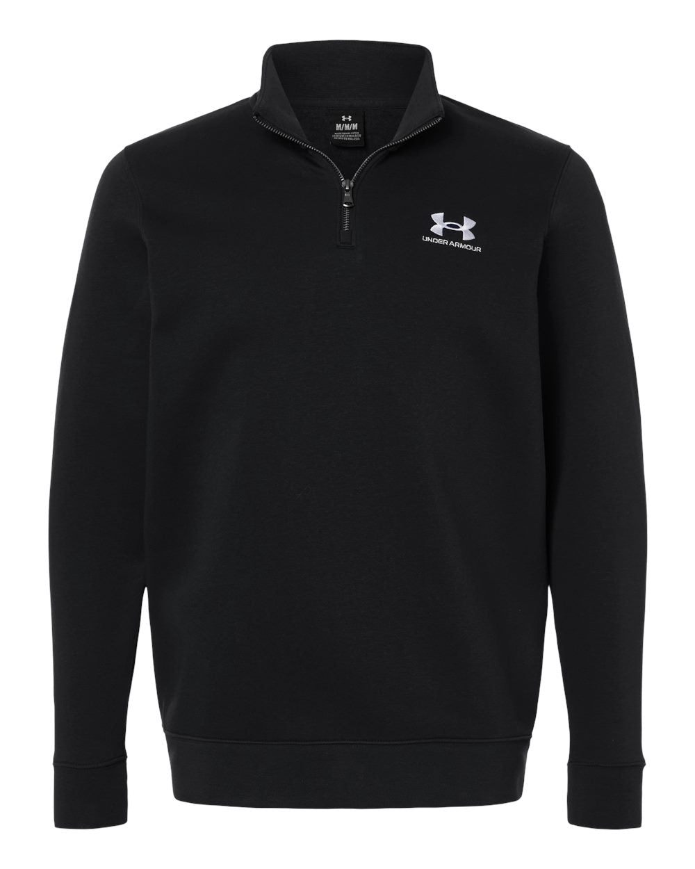 Under Armour 6012710 Men's Icon Fleece Quarter-Zip Pullover - Black/ White