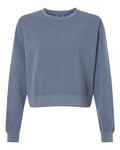 Women's Garment-Dyed Mid-Length Crewneck Sweatshirt | 1566L