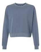 Women's Garment-Dyed Mid-Length Crewneck Sweatshirt | 1566L