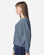 Women's Garment-Dyed Mid-Length Crewneck Sweatshirt | 1566L