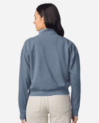 Chaqueta para mujer teñida en prenda con cremallera completa | 1570L