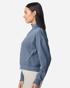 Chaqueta para mujer teñida en prenda con cremallera completa | 1570L
