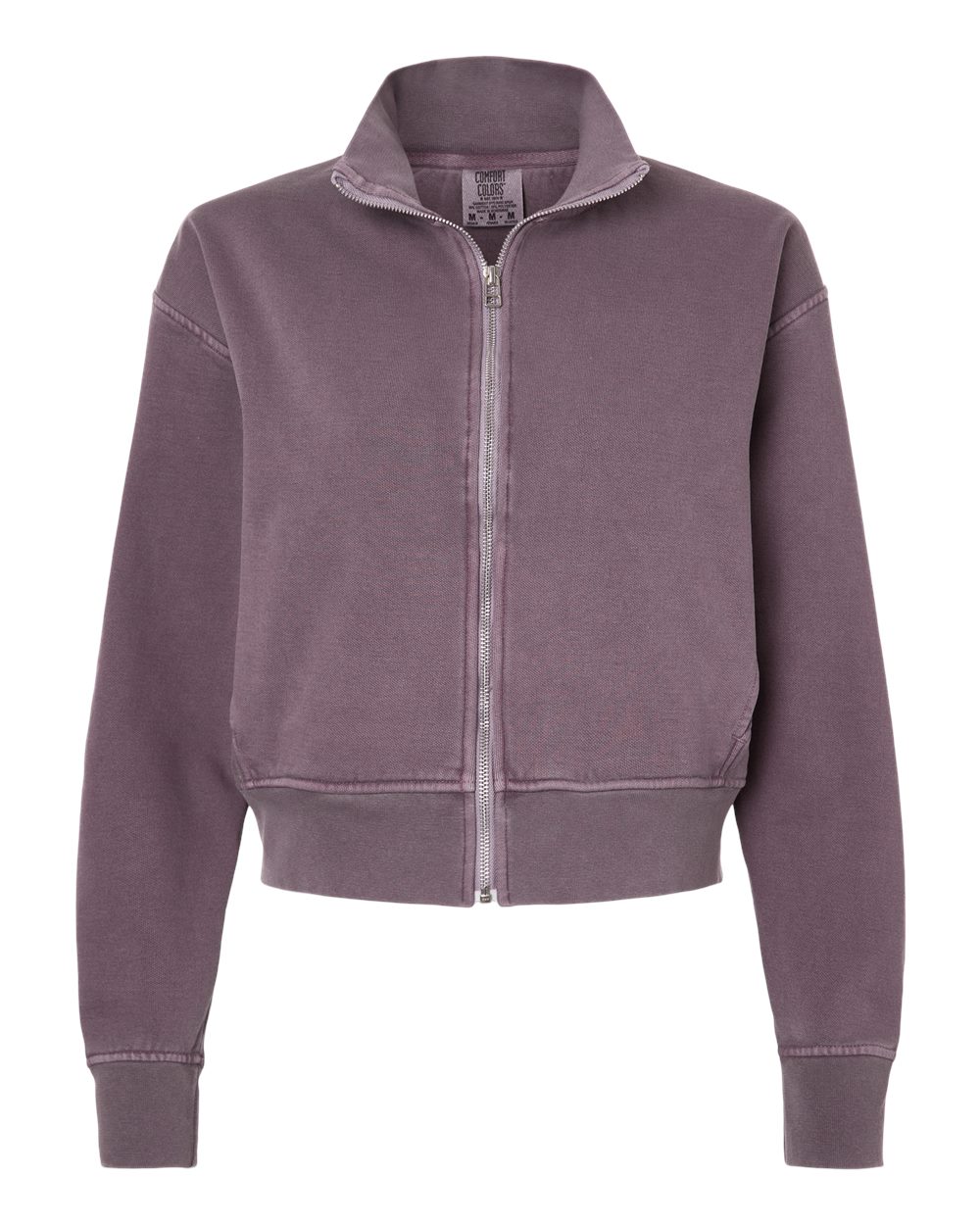 Chaqueta para mujer teñida en prenda con cremallera completa | 1570L