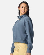 Women's Garment-Dyed Mid-Length Quarter-Zip Sweatshirt | 1580L