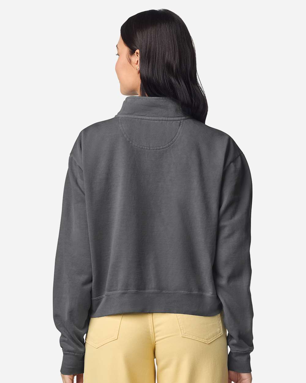 Women's Garment-Dyed Mid-Length Quarter-Zip Sweatshirt | 1580L