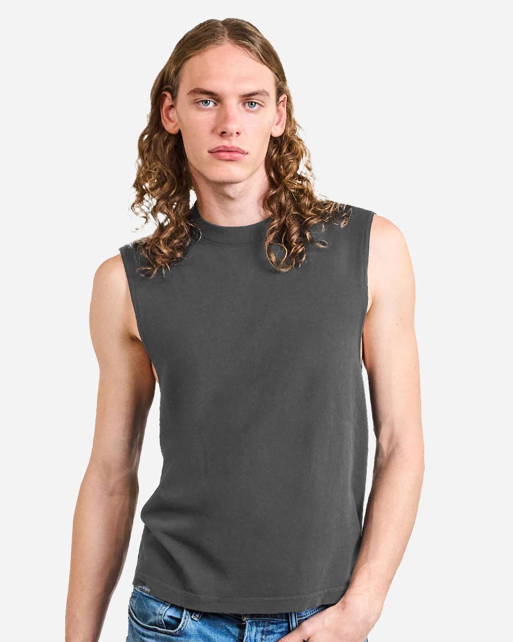 Unisex Heavyweight Cotton Garment-Dyed Mid-Length Muscle Tee | 207GD