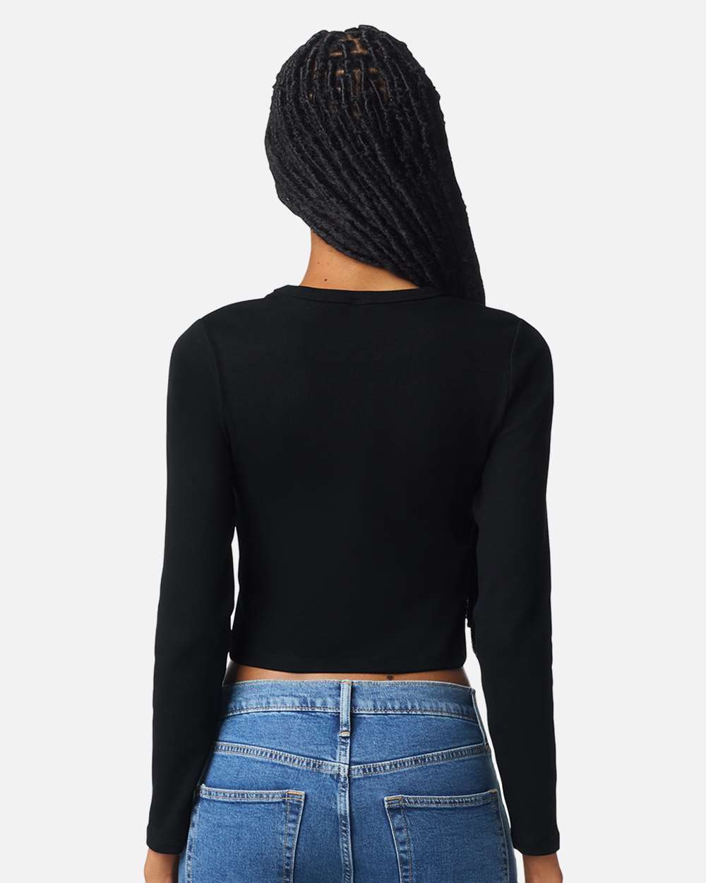 Women's Baby Rib Long Sleeve Cropped Tee | BR2107