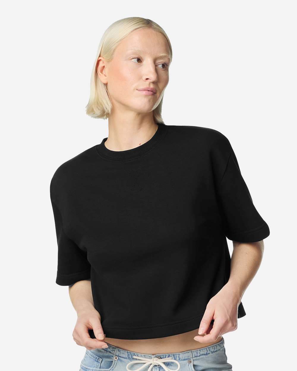 Women's French Terry Mid-Length Boxy Top | FTCB0