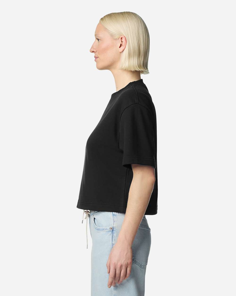 Women's French Terry Mid-Length Boxy Top | FTCB0