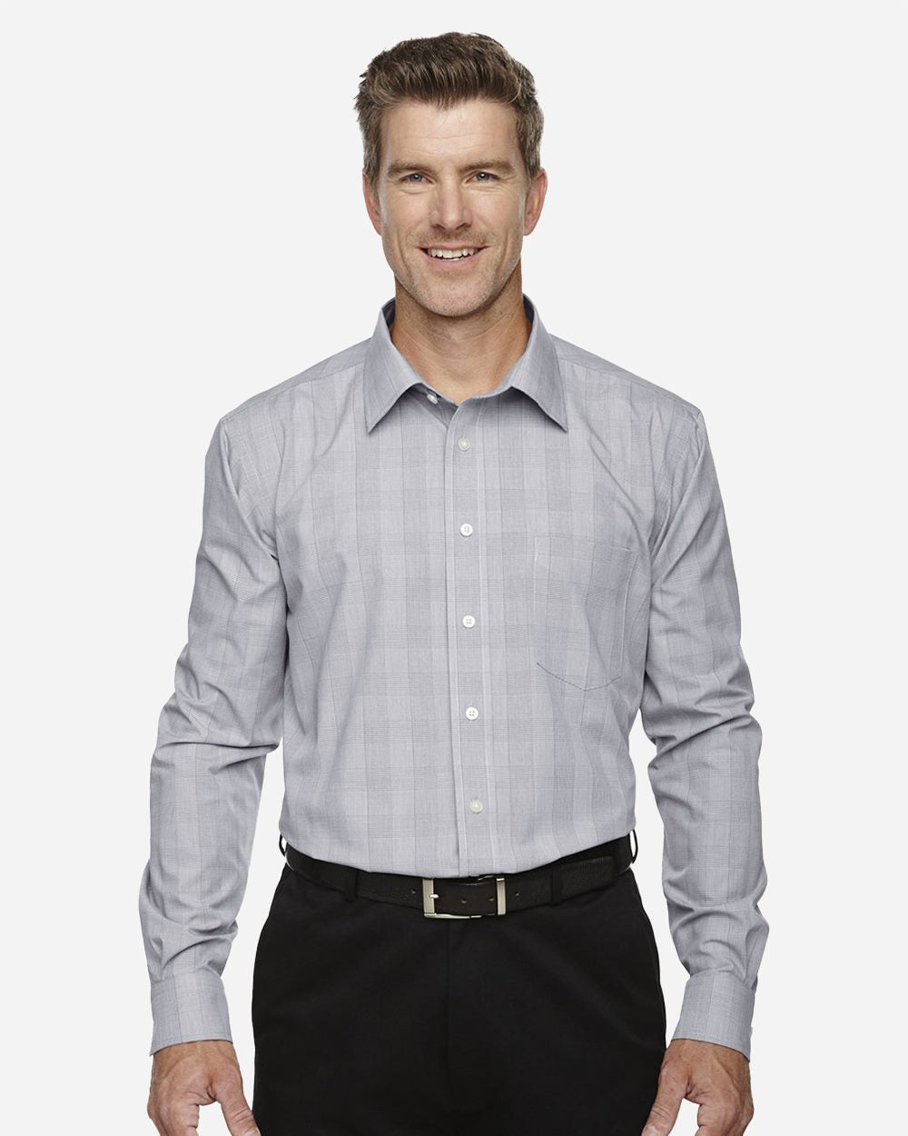 Men's Crown Collection® Glen Plaid Woven Dress Shirt | DG520