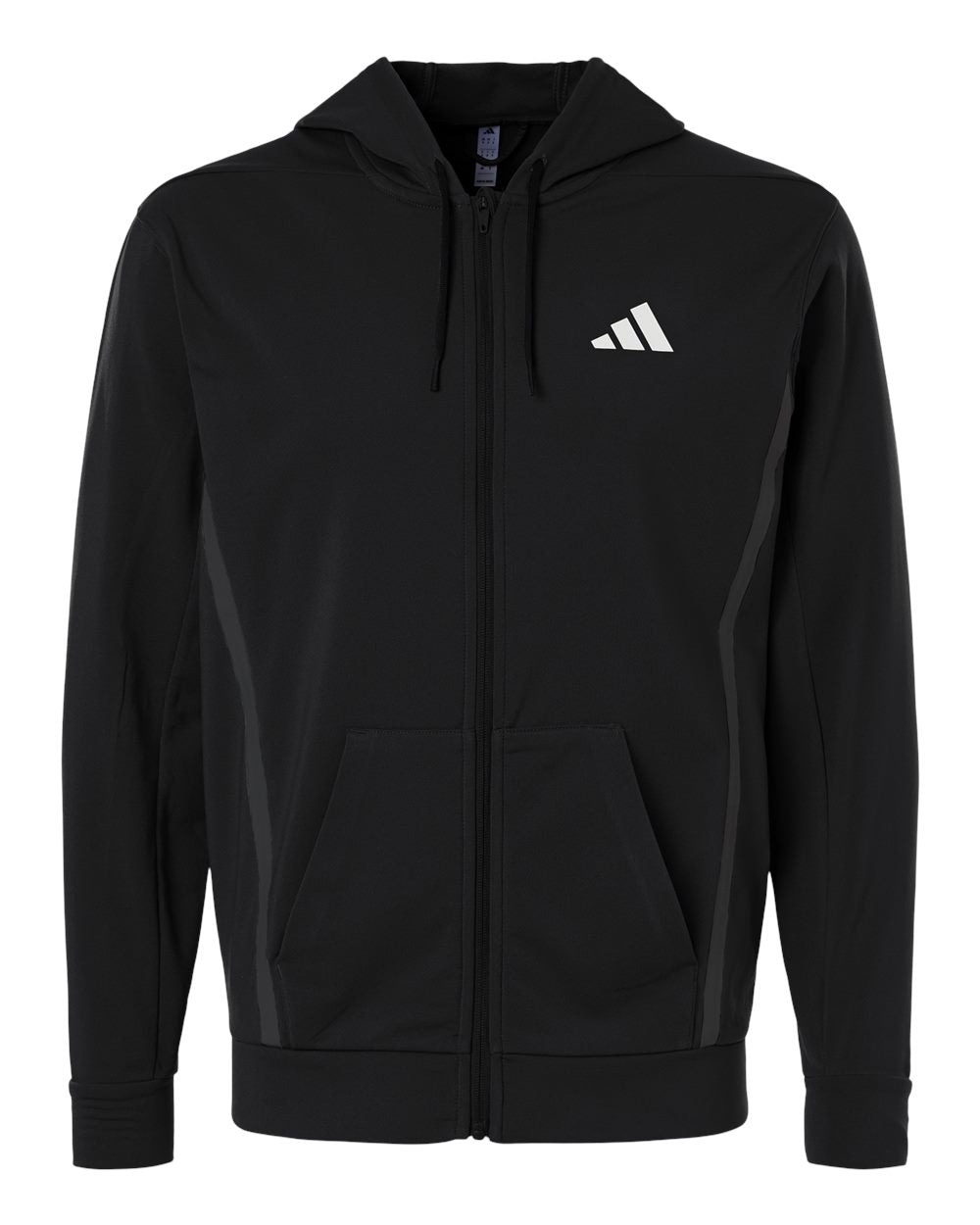 Adidas AT208 Men's Game & Go Fleece Full-Zip Hooded Sweatshirt - Black