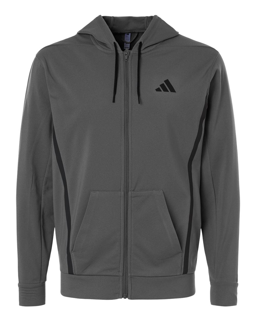 Adidas AT208 Men's Game & Go Fleece Full-Zip Hooded Sweatshirt - Team Grey Four