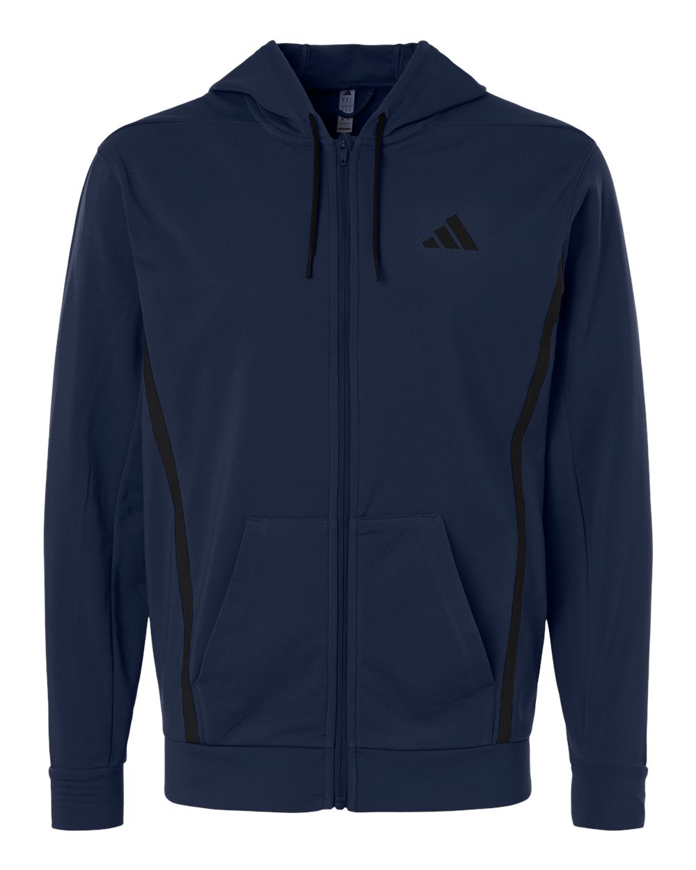 Adidas AT208 Men's Game & Go Fleece Full-Zip Hooded Sweatshirt - Team Navy Blue