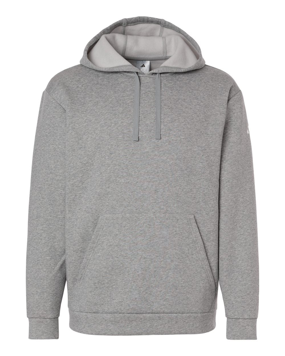 Adidas AT203 Men's Fleece Hooded Sweatshirt - Medium Grey Heather/ White