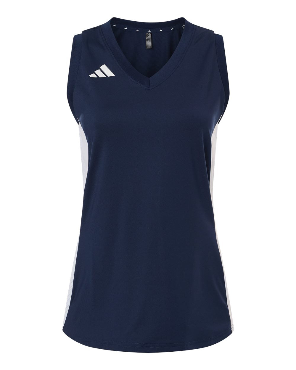 Adidas AT120 Women's Quickset V-Neck Sleeveless Jersey - Team Navy Blue/ White