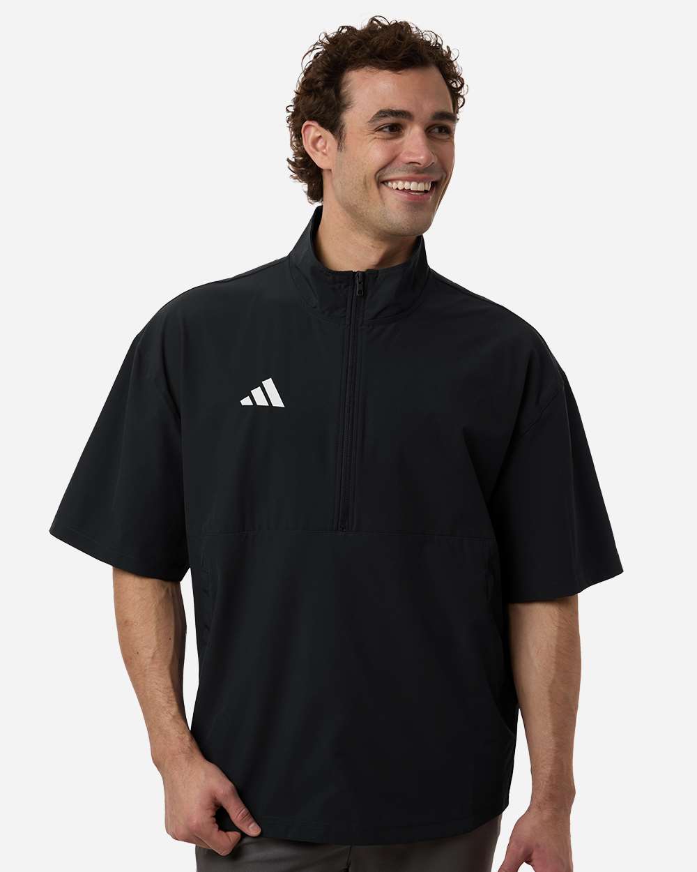 Sudadera para hombre de manga corta con cremallera hasta el pecho | AT505