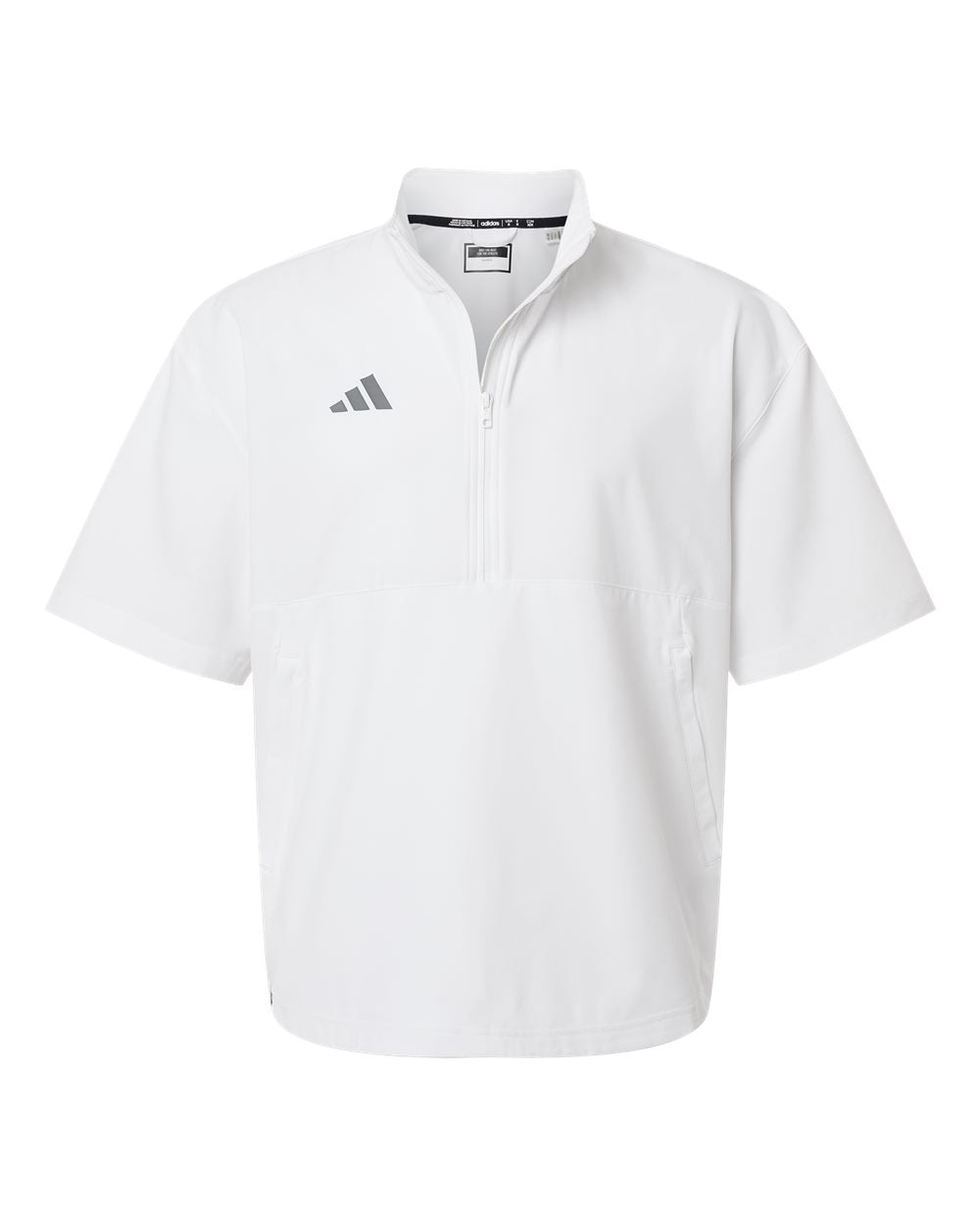 Adidas AT505 Men's Short Sleeve Quarter-Zip Pullover - White/ Team Grey Four