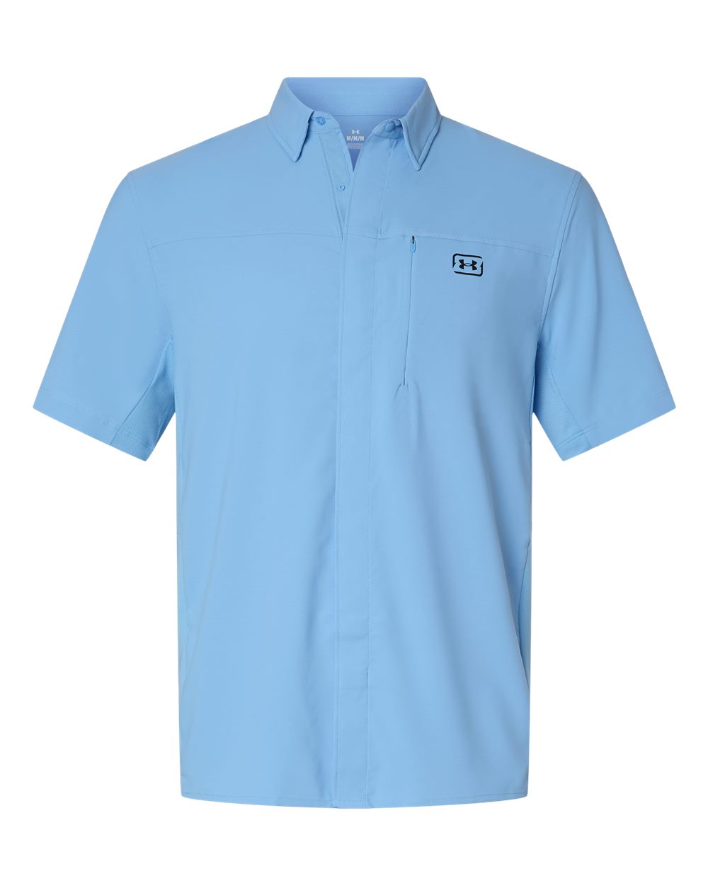 Under Armour 1383571 Men's Fish Pro Hybrid Woven Short Sleeve Shirt - Horizon Blue/ Black