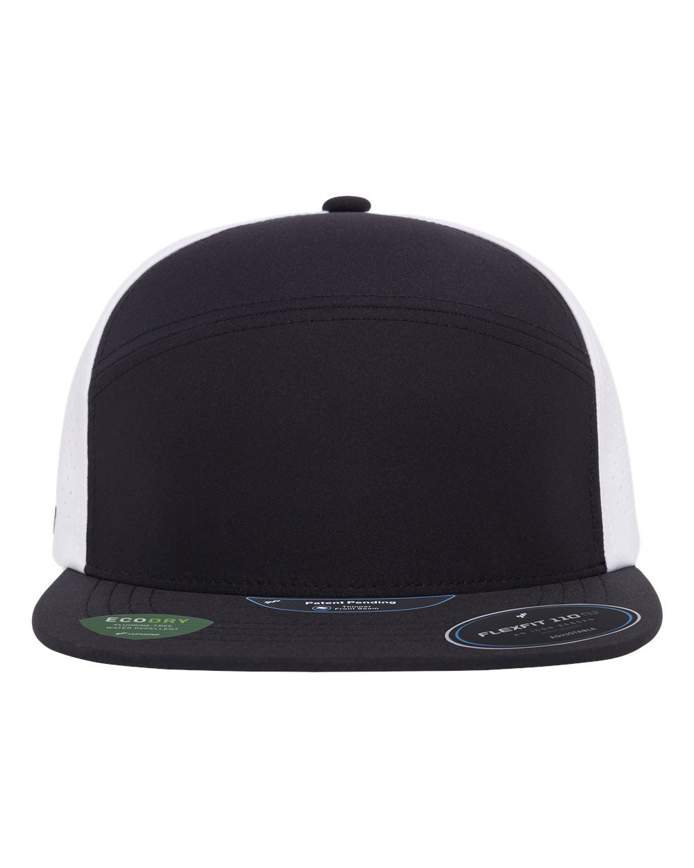 Flexfit 110AR3 110 Premium Arch Perforated Cap - Black/ White