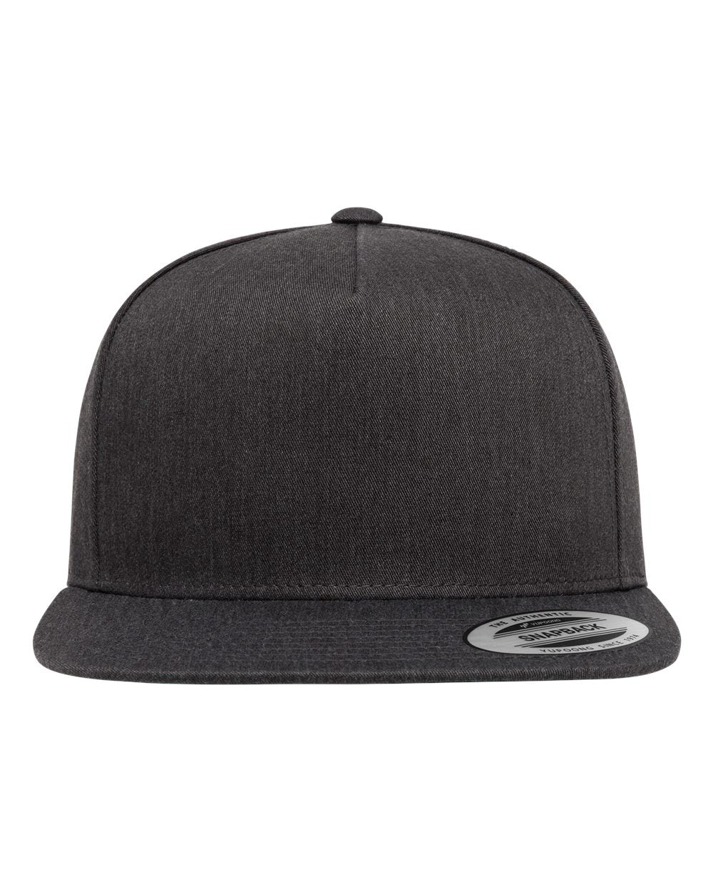 YP Classics 6007 Five-Panel Cotton Twill Snapback Cap - Dark Heather Grey