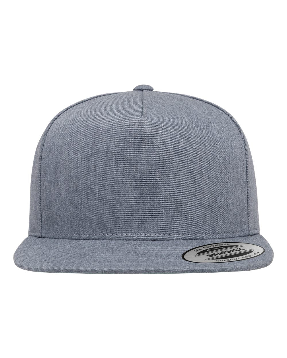 YP Classics 6007 Five-Panel Cotton Twill Snapback Cap - Light Heather Grey