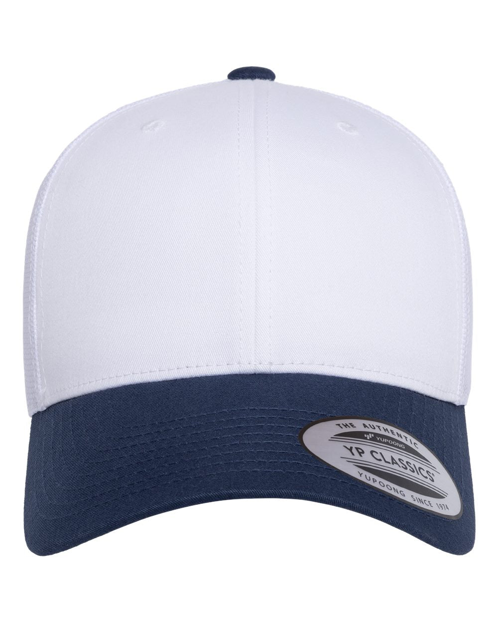 YP Classics 6606 Retro Trucker Cap - Navy/ White/ White