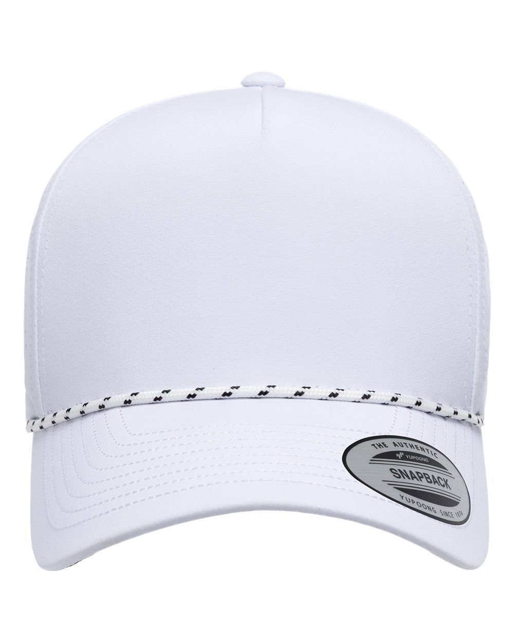 YP Classics 5389BD Five-Panel Perforated Rope Cap - White