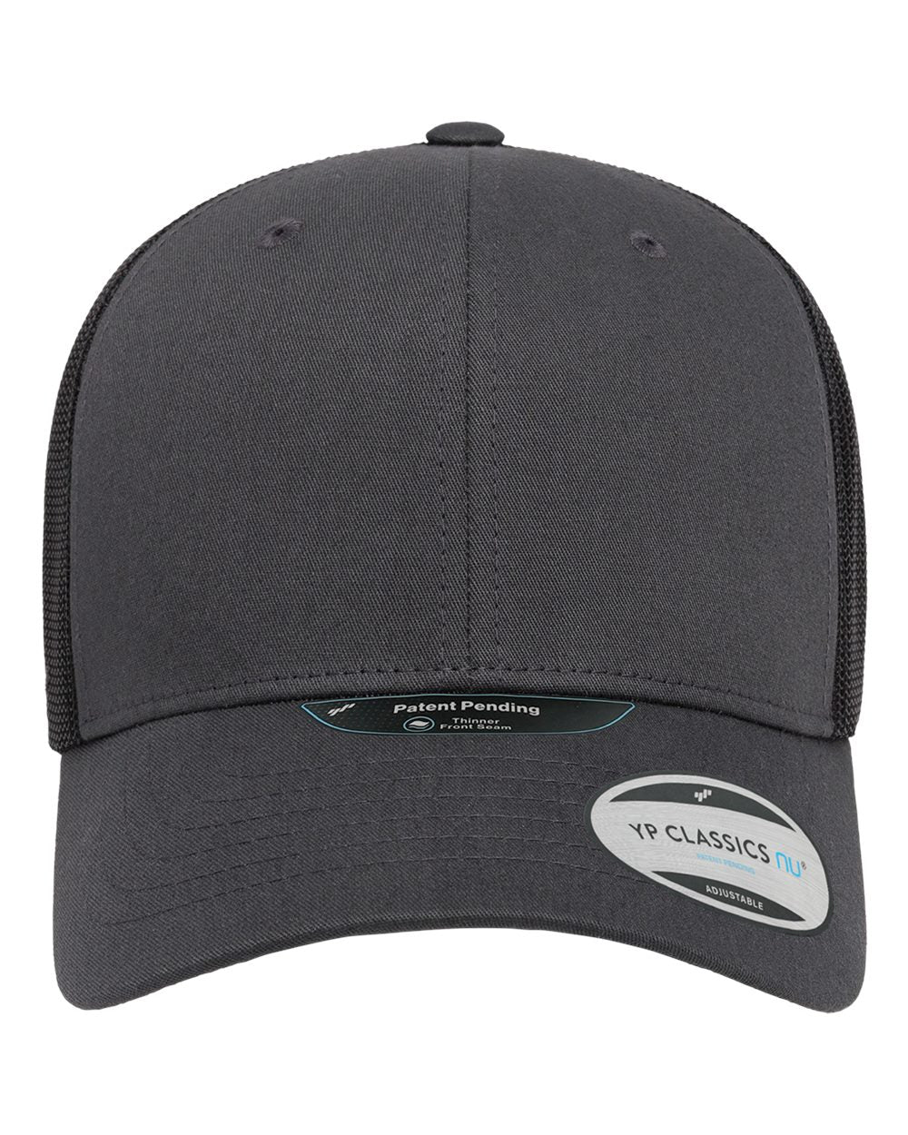 YP Classics 6606NU NU Retro Trucker Cap - Charcoal/ Black