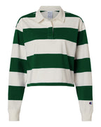 Champion CHRL01 Women's Mid-Length Rugby Polo - Athletic Dark Green/ Cream