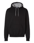 Champion S7CB0 Unisex Powerblend Contrast Color Hooded Sweatshirt - Black/ Light Steel