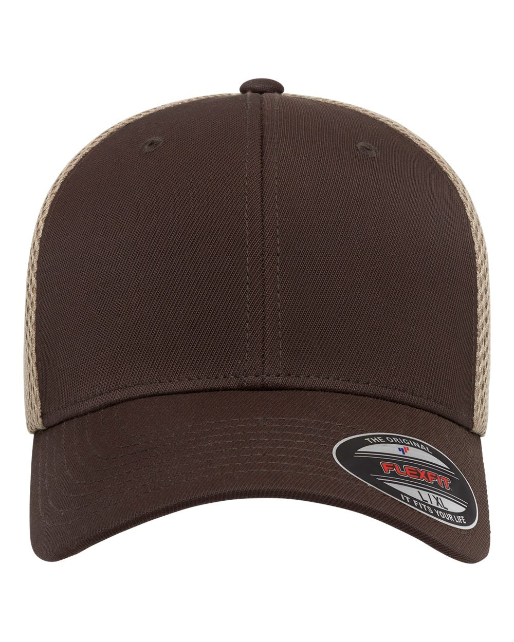 Flexfit 6533 Ultrafiber Mesh Cap - Brown/ Khaki
