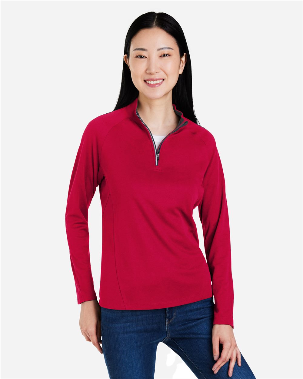 Women's Origin Performance Pique Quarter-Zip Pullover | CE418W