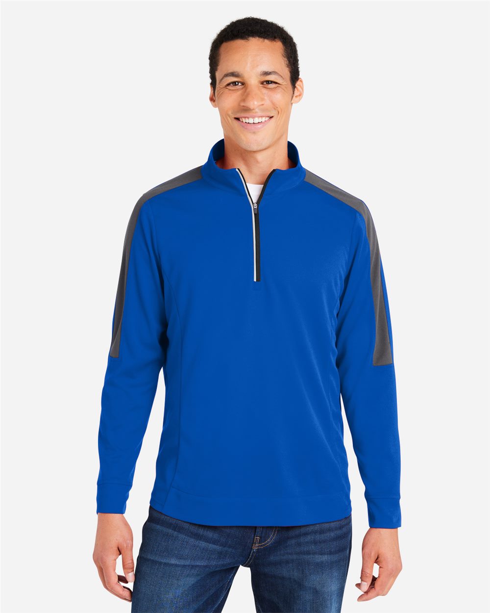 Men's Market Snag Protect Mesh Colorblock Quarter-Zip Pullover | CE404