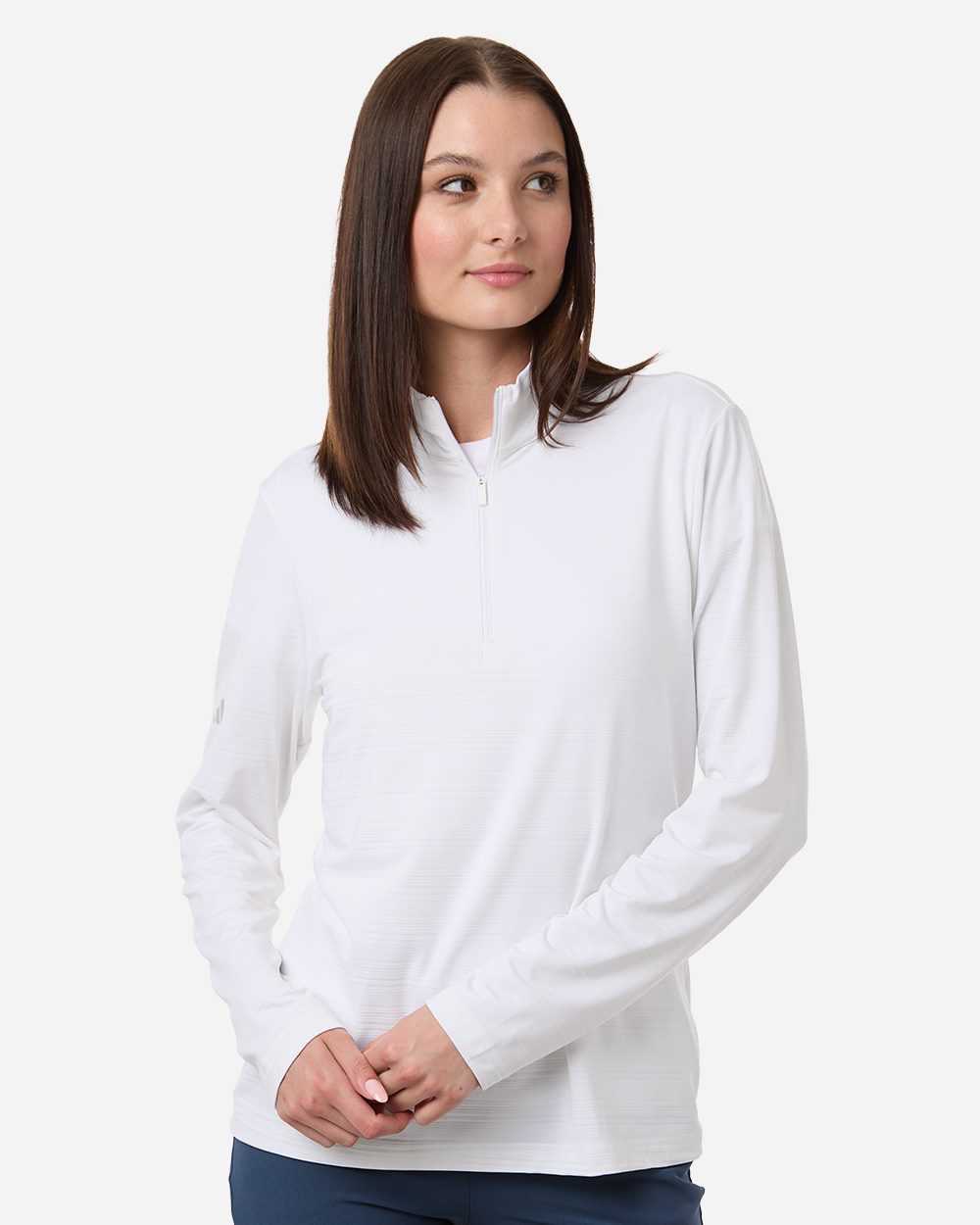 Women's Textured Stripe Quarter-Zip Pullover | A709