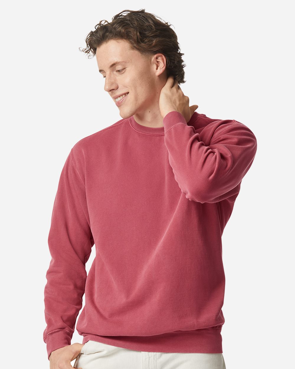 Sudadera unisex teñida prenda con cuello redondo | 1566